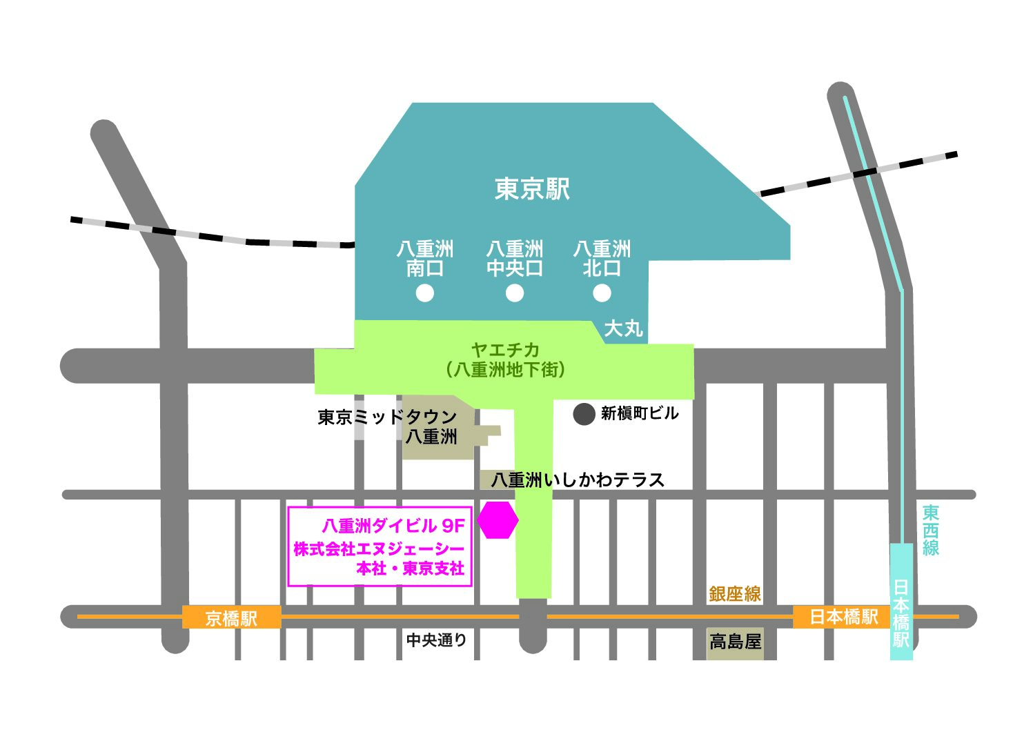 エヌジェーシー東京本社地図